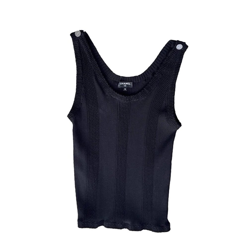 Chanel black tank top size 36
